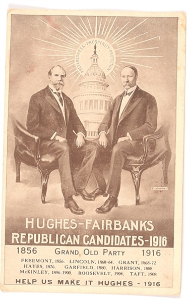Hughes, Fairbanks Rare 1916 Postcard