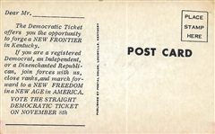 Kennedy and Johnsons Kentucky Coattail Postcard