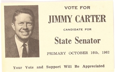 Jimmy Carter for State Senator Campaign Card