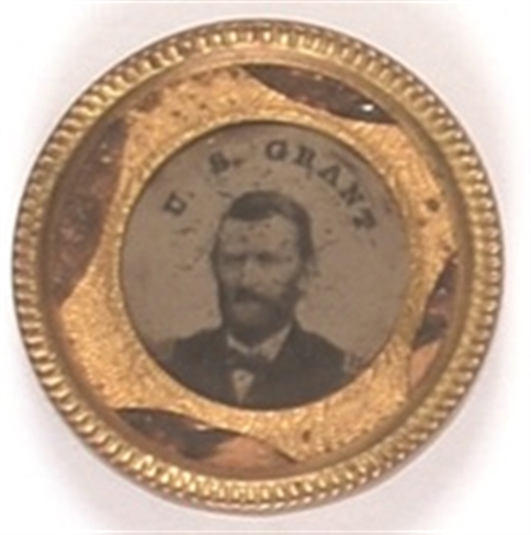 Grant, Colfax Ferrotype With Handsome Brass Border