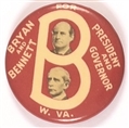 Bryan and Bennett Rare West Virginia Coattail