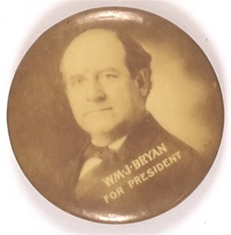 Wm. J. Bryan for President Sepia Celluloid