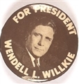 Willkie for President Sepia Celluloid