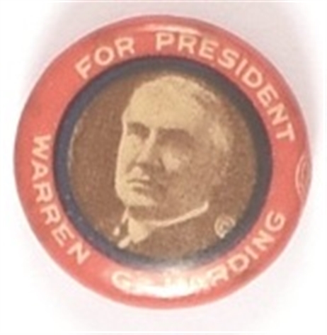 Harding Smaller Red Border Celluloid