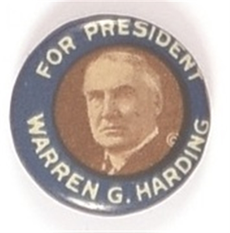 Harding Smaller Blue Border Celluloid
