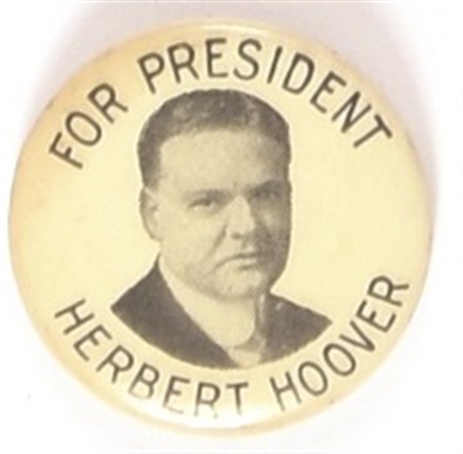 Hoover for President Black, White Celluloid