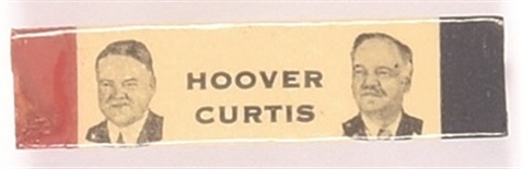 Hoover, Curtis Celluloid Bar Pinback