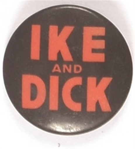 Ike and Dick Pin and Black Celluloid