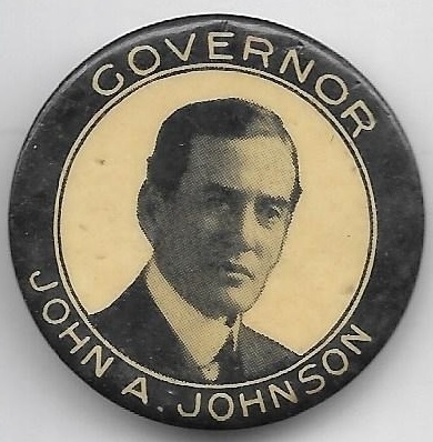 Johnson for Governor Scarce Minnesota Celluloid