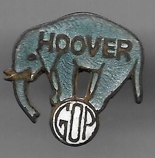 Hoover Blue Enamel Elephant Pin