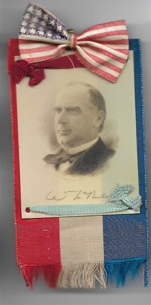 McKinley Ribbon With Celluloid Portrait