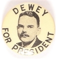 Dewey for President Black and White Picture Pin