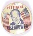 Eisenhower Pair of Flags Litho