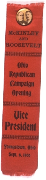 McKinley, Roosevelt Jugate and Youngstown Ribbon