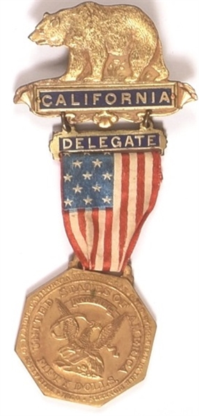 Hoover 1928 California Delegate Badge