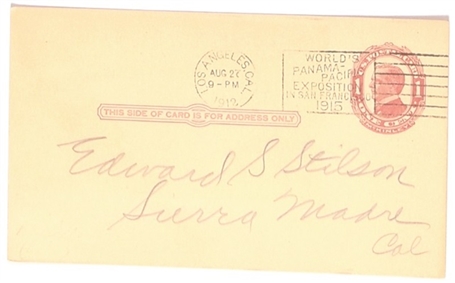 TR 1912 California Progressive Party Postcard