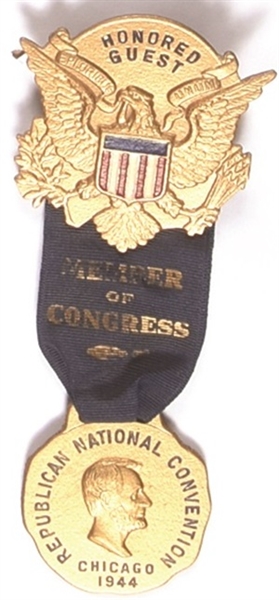 Dewey 1944 Convention Guest Badge
