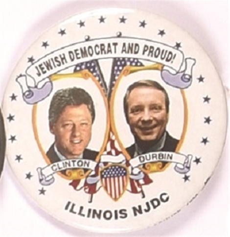 Clinton, Durbin Illinois Jewish Pin