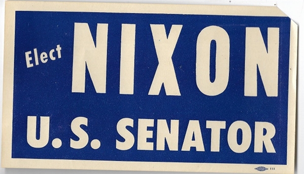 Nixon for US Senator Sticker