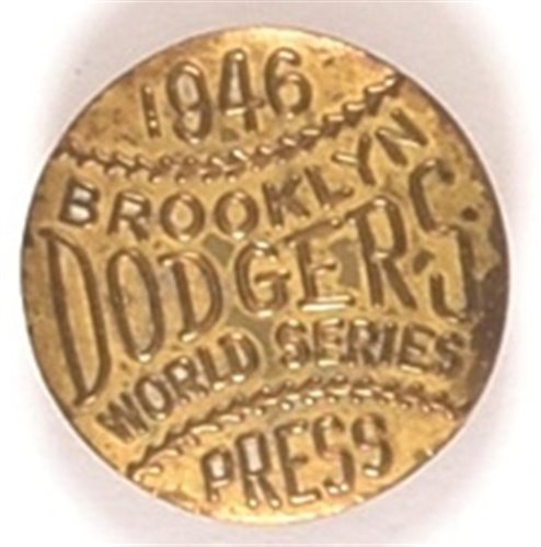 Brooklyn Dodgers World Series Press Badge
