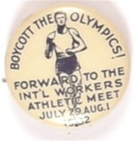 Boycott Olympics Communist Pin