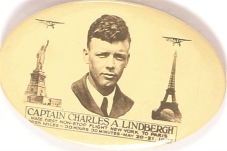 Captain Charles Lindbergh Oval Mirror