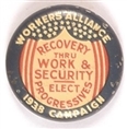 Workers Alliance 1938 Celluloid