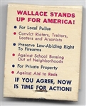 Wallace in '68 Matchbook