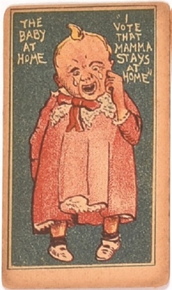 Suffrage Card, the Baby at Home