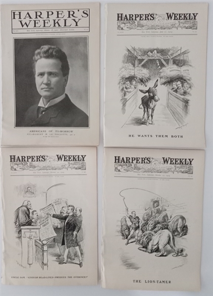 Lot of Four Harpers Weeklies