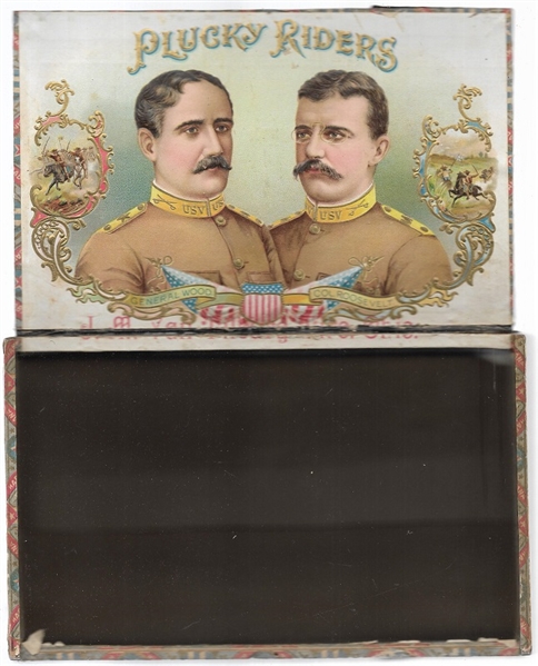 Roosevelt, Wood Plucky Riders Cigar Box