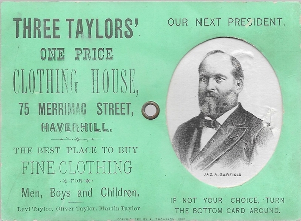 Garfield, Hancock Mechanical Clothing Advertising Card