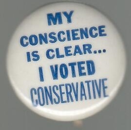 My Conscience is Clear 1960s Pin 