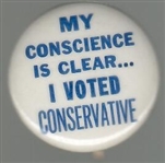 My Conscience is Clear 1960s Pin 