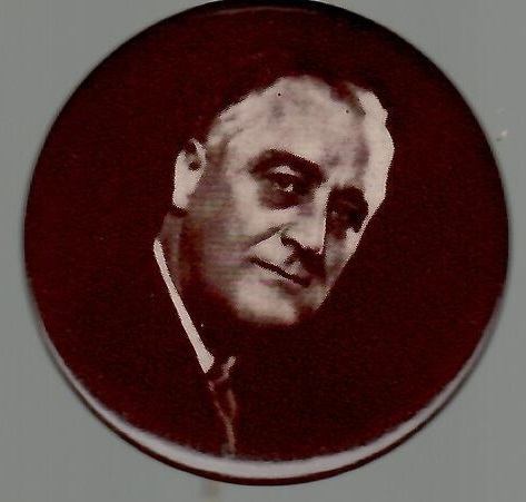 Franklin Roosevelt Brown and White Celluloid