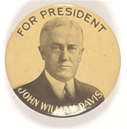 John William Davis 1 ¼-Inch Celluloid