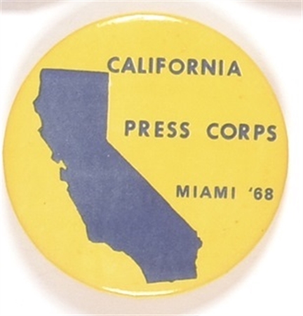 California Press Corps 1968 Convention Pin