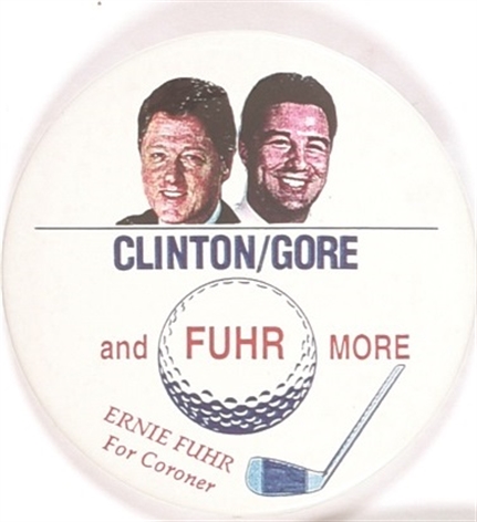 Clinton, Gore and Fuhr More Coattail Pin