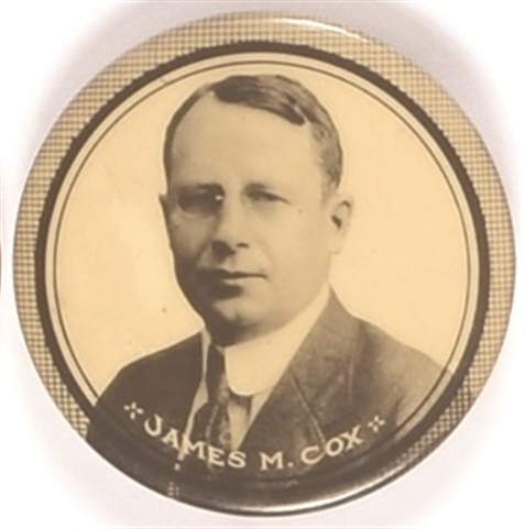 James M. Cox Scarce Picture Pin