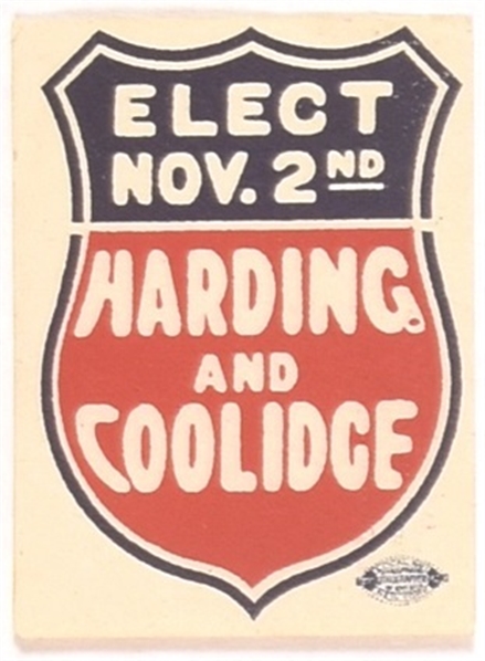 Harding and Coolidge Paper Sticker
