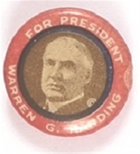 Harding Smaller Size Red Border Celluloid