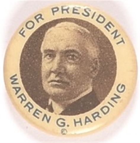 Harding Larger White Border Celluloid