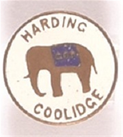 Harding and Coolidge Enamel Elephant Stud