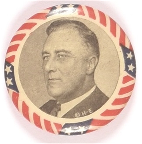 Franklin Roosevelt Stars and Stripes Celluloid
