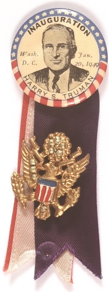 Truman Inaugural Pin, Ribbon and Medal