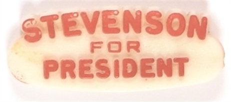 Stevenson for President Plastic Pin