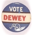 Vote Dewey RWB Celluloid