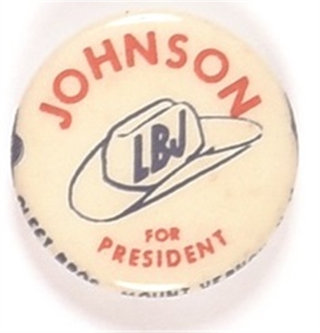 Johnson for President Stetson Hat Celluloid