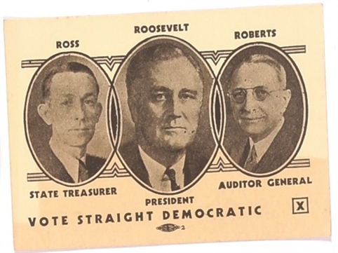 Roosevelt Illinois Coattail Campaign Card