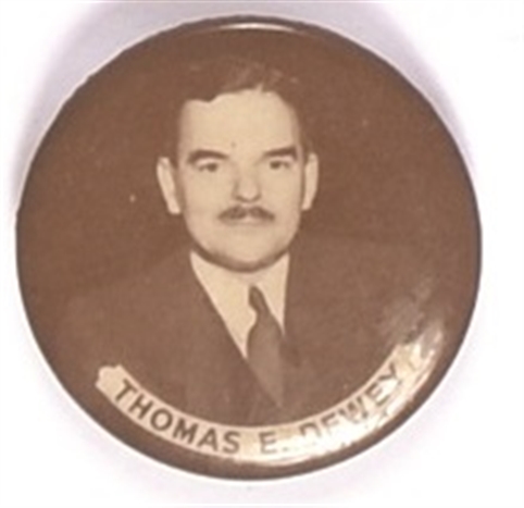 Dewey Brown Celluloid Picture Pin